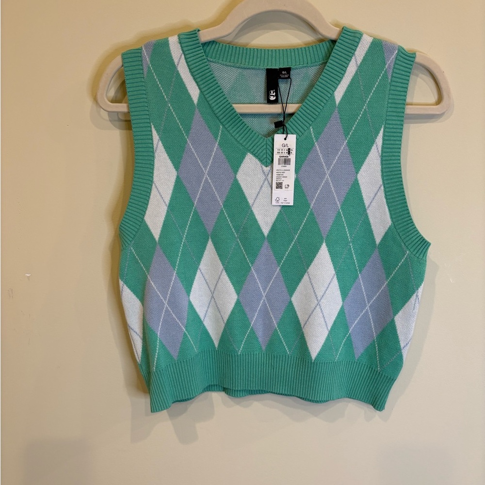 GARAGE ARGYLE VEST - NWT